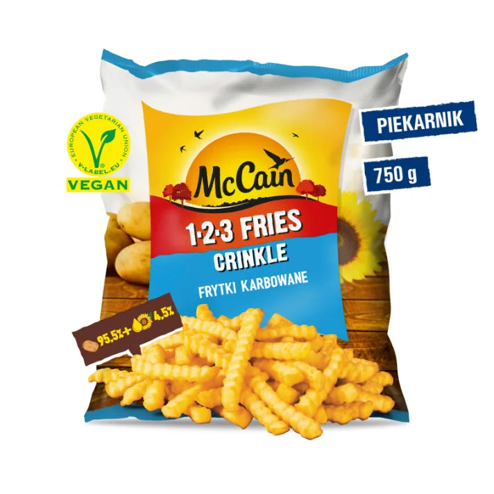 Frytki karbowane 1-2-3 mrożone 750g McCain