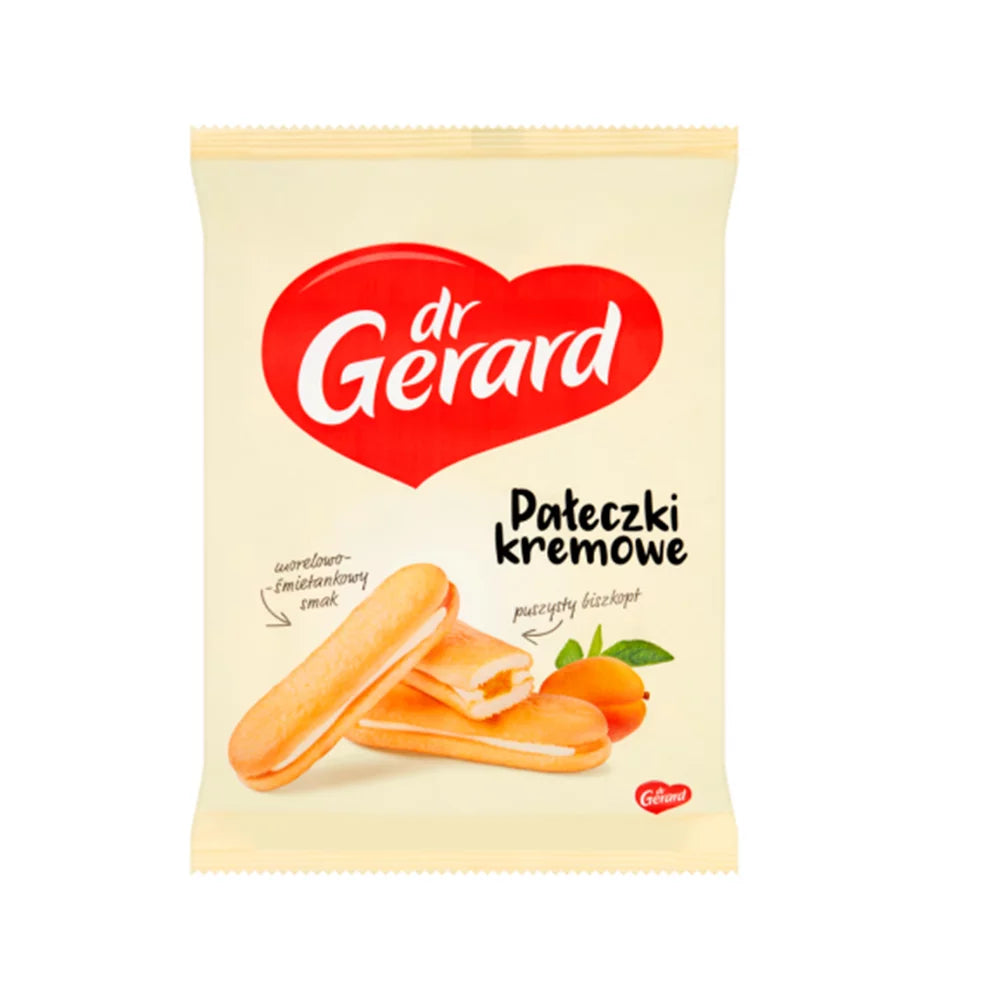 Ciastka pałeczki kremowe z nadzieniem o smaku morelowo-śmietankowym 200g Dr Gerard