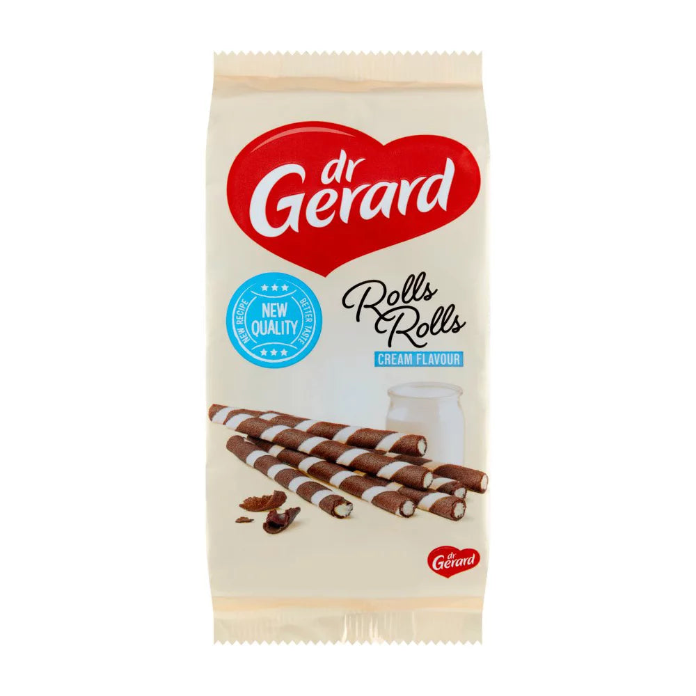 Rurki waflowe rolls rolls śmietankowe 160g Dr Gerard