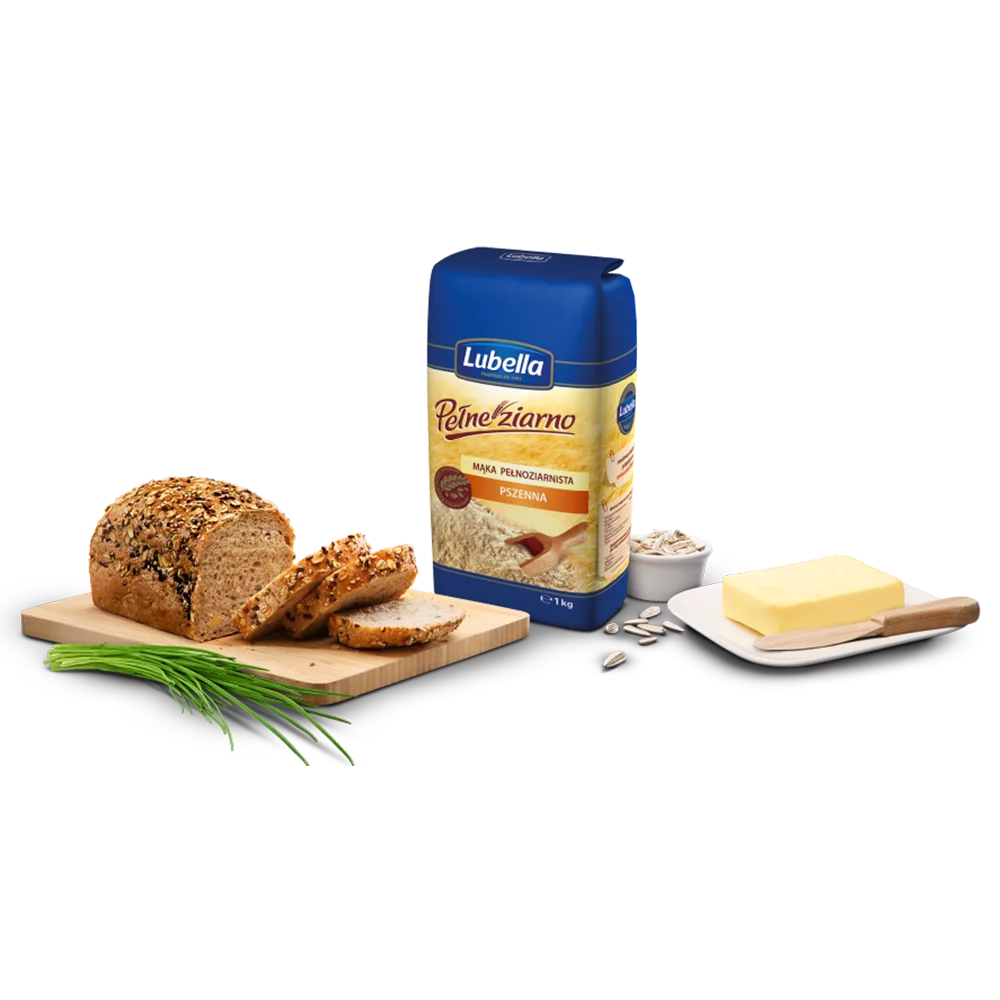 Mąka pełne ziarno pszenna 1kg Lubella