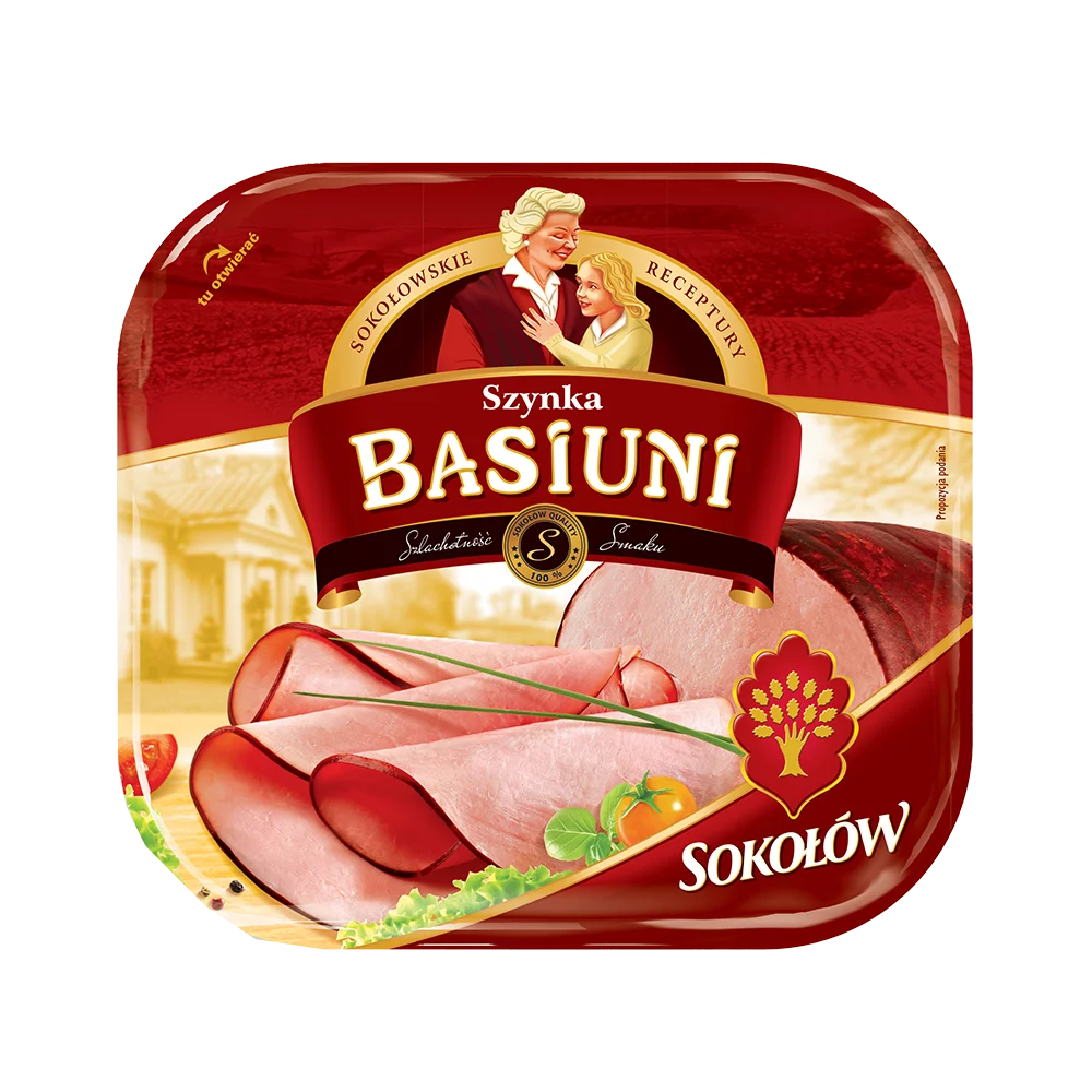 Szynka Basiuni plastry 140g Sokołów