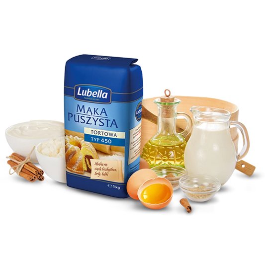 Mąka puszysta tortowa typ 450 1kg Lubella