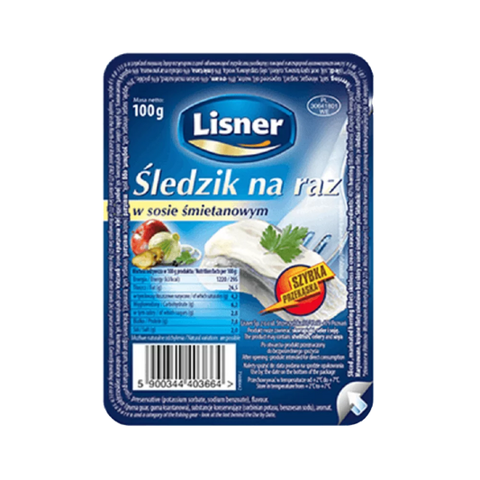Śledzik na raz w sosie śmietanowym 100g Lisner