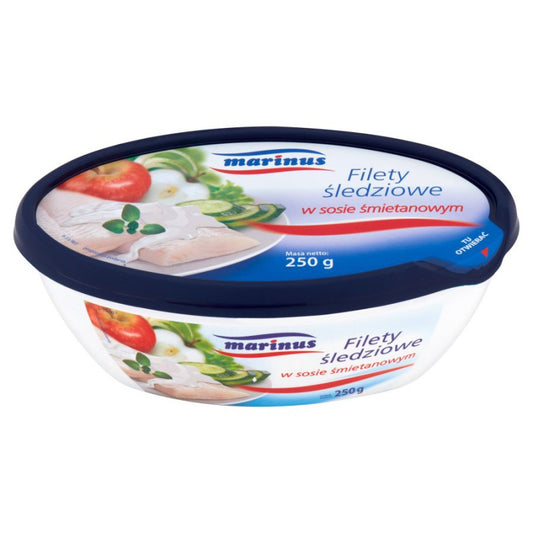 Filety śledziowe w sosie śmietanowym 250g Marinus