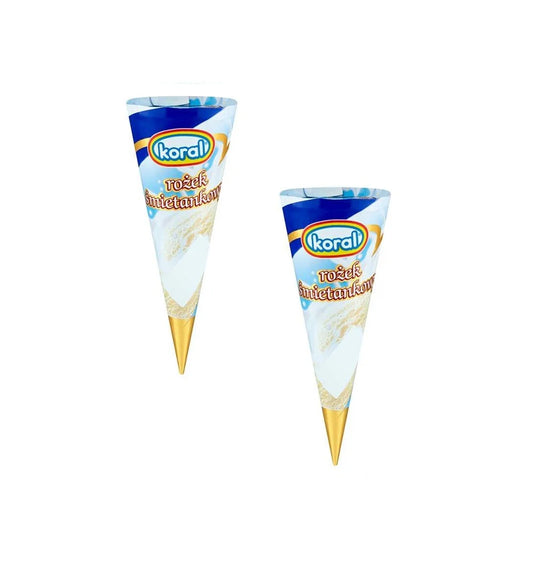 Lody rożek śmietankowy 110ml Koral